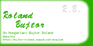 roland bujtor business card